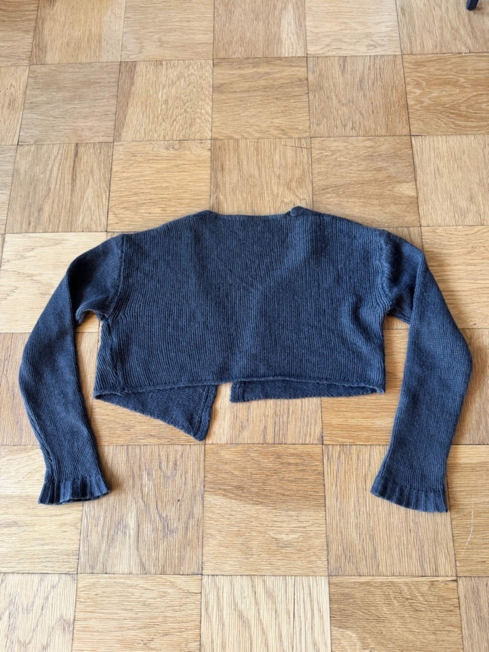 Sablyn Cashmere Cropped Cardigan Sweater Gray Grey Button Down Small - Picture 2 of 8
